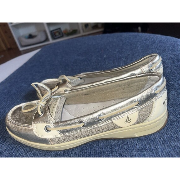 Sperry Gold Brown Leather Boat Shoes Sz 8 Womens Walking Casual - Picture 5 of 8